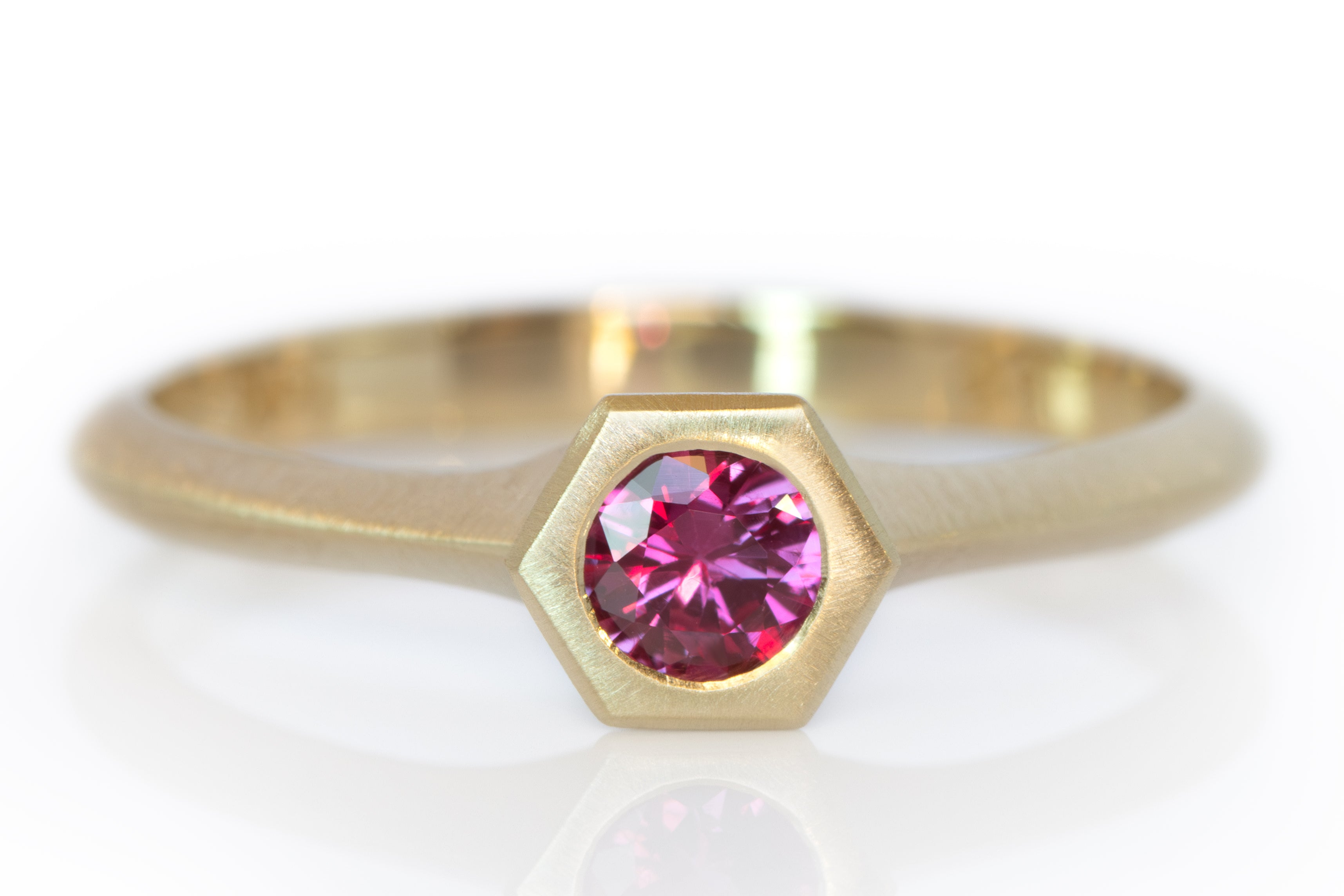 Ruby Petite Hex Ring