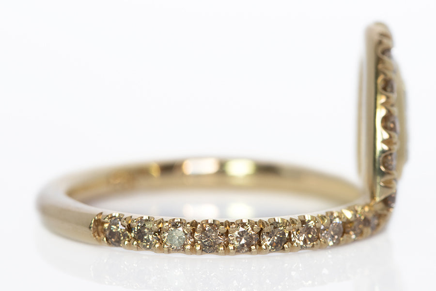 Trillion Cut Rustic Diamond Ring
