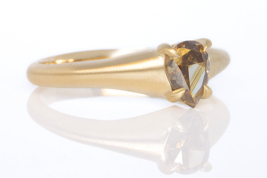 0.47ct Pear Shaped Cognac Diamond Ring
