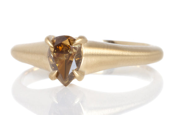 0.47ct Pear Shaped Cognac Diamond Ring