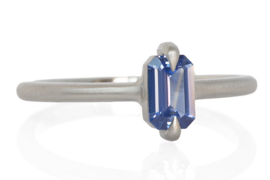 Blue Sapphire & Platinum Ring