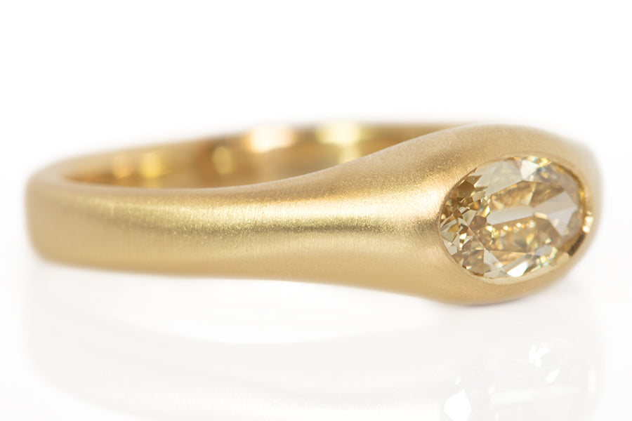 Oval Champagne Diamond Signet