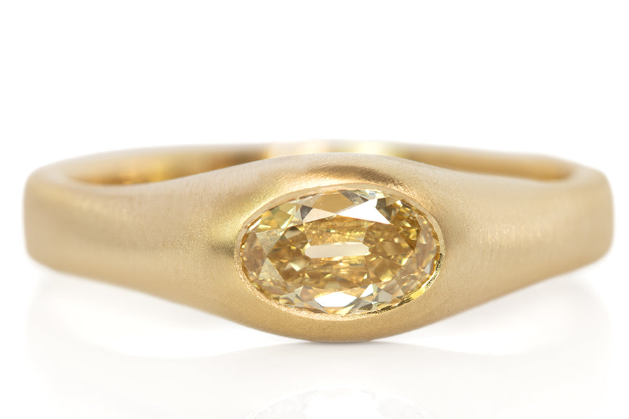 Oval Champagne Diamond Signet