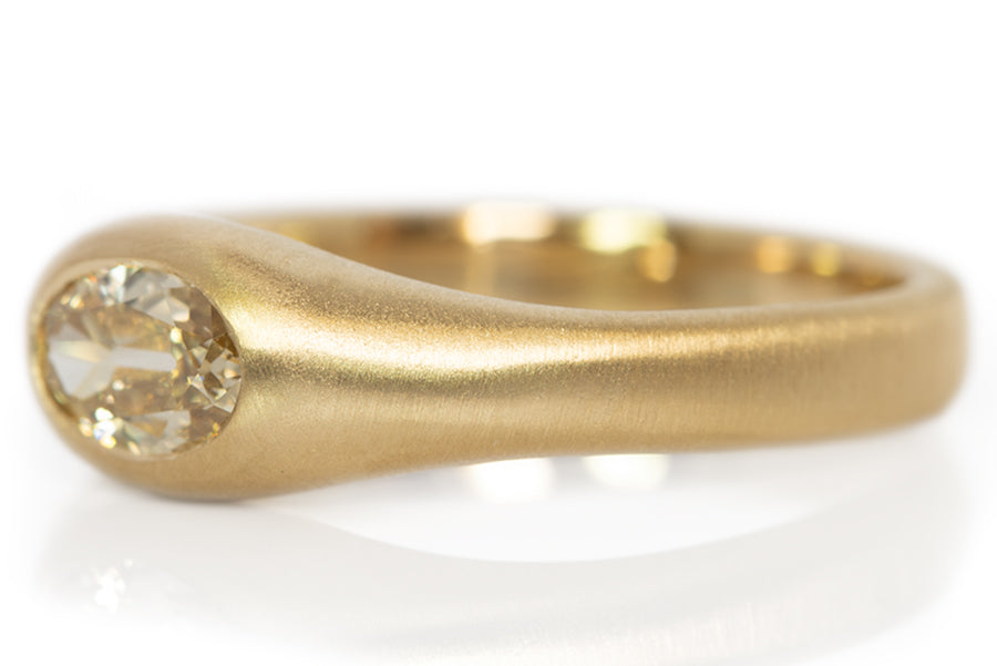 Oval Champagne Diamond Signet