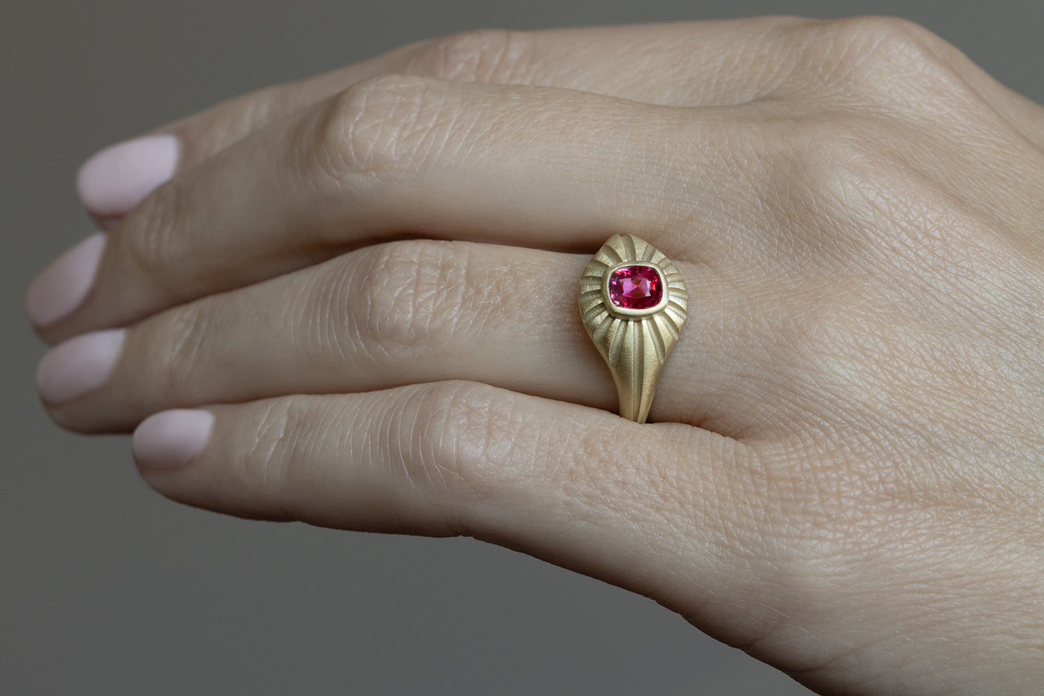 Red Spinel Helios Ring