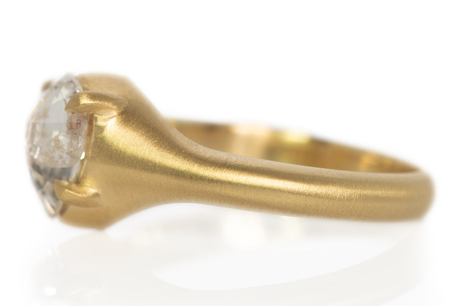 Salt & Pepper Pear Shaped Diamond Solitaire