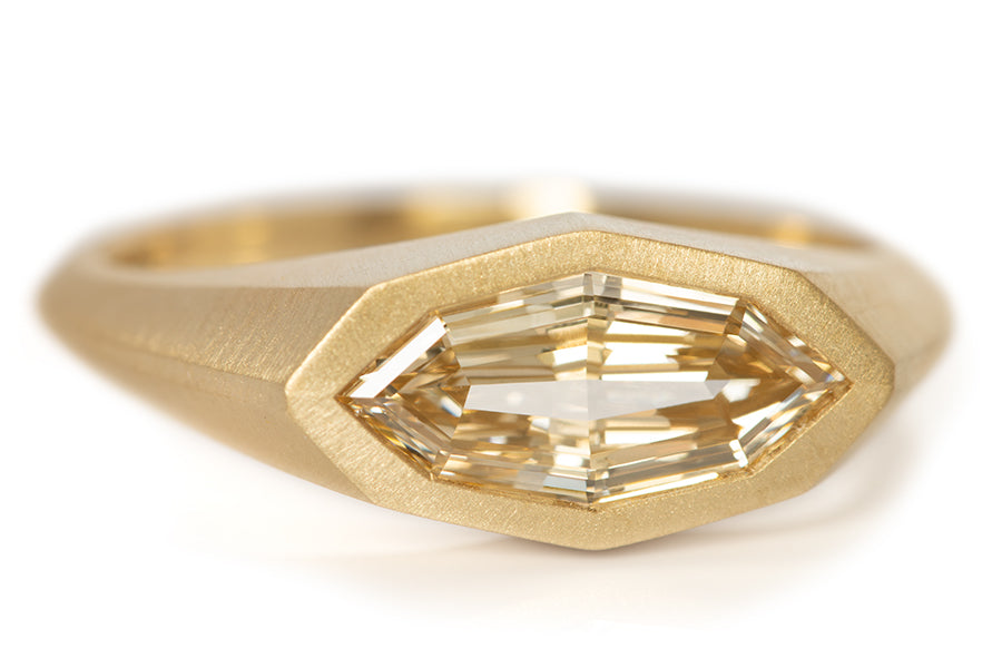 Geo Marquise Diamond Signet Ring