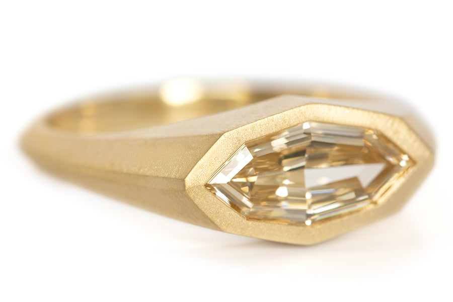 Geo Marquise Diamond Signet Ring