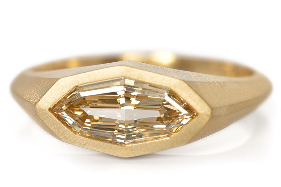 Geo Marquise Diamond Signet Ring