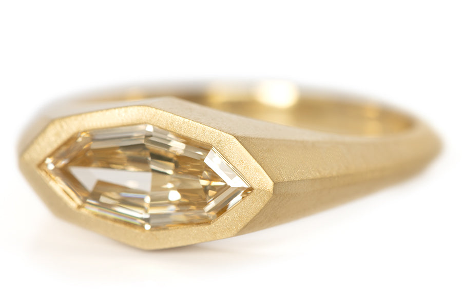 Geo Marquise Diamond Signet Ring