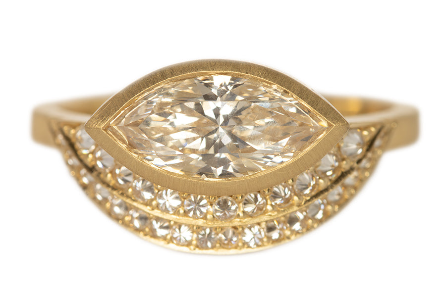 Double Halo Marquise Diamond Ring