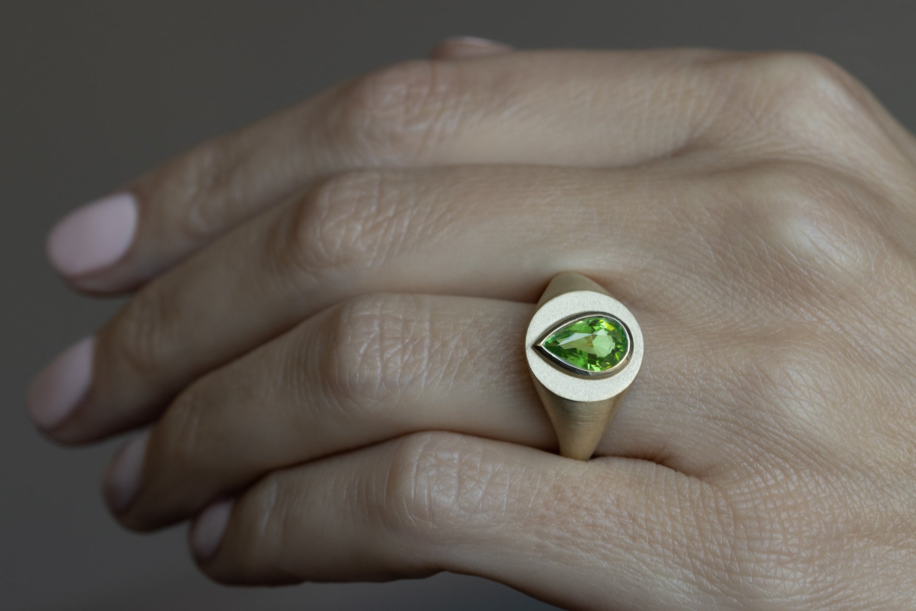 Tsavorite Garnet Signet Ring