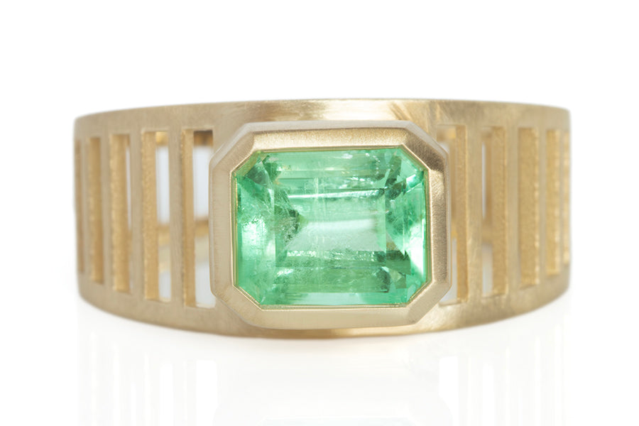 Colombian Emerald Caged Ring