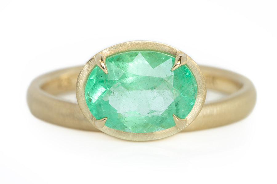 1.62ct Offset Colombian Emerald Ring