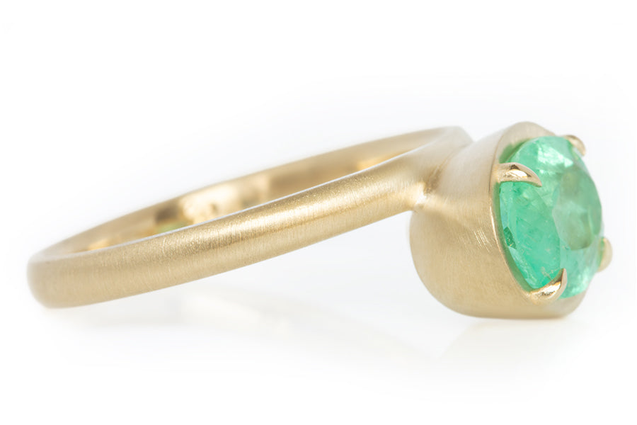 1.62ct Offset Colombian Emerald Ring