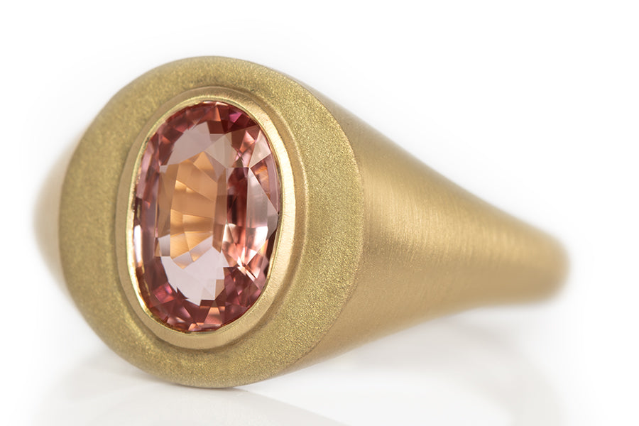 Peach Sapphire Signet