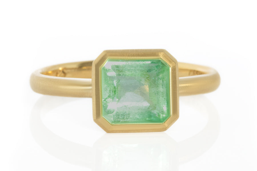 Bezel Set Colombian Emerald Ring