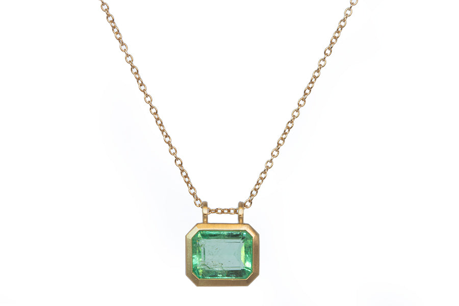 East/West Colombian Emerald Necklace