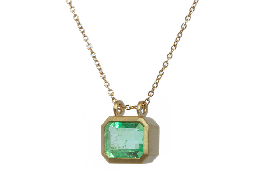 East/West Colombian Emerald Necklace