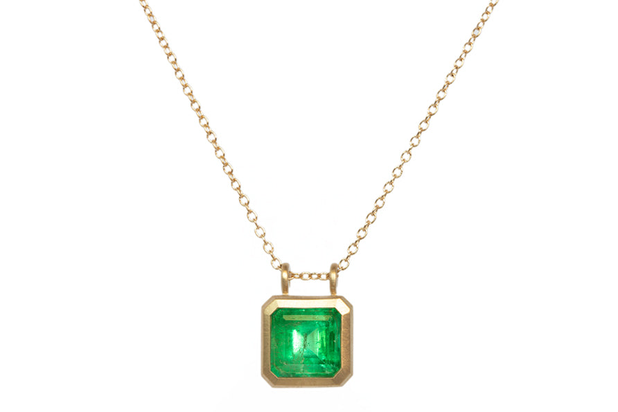 Colombian Emerald Slider Necklace