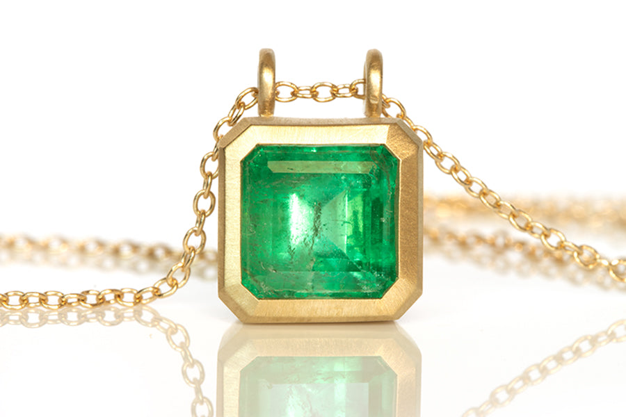 Colombian Emerald Slider Necklace