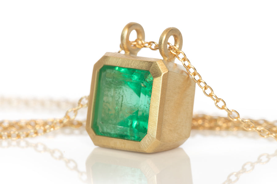 Colombian Emerald Slider Necklace