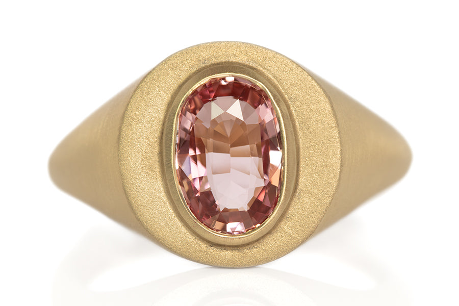 Peach Sapphire Signet