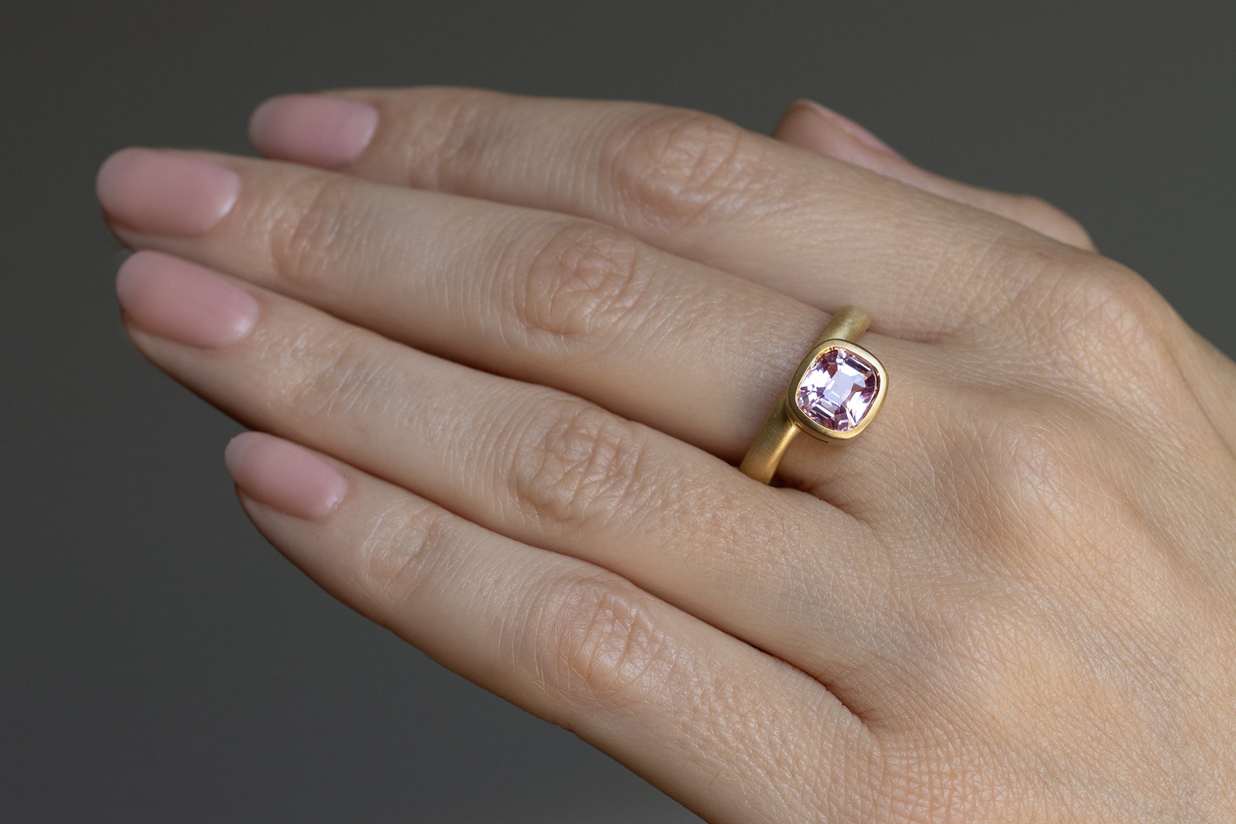 Offset Lavender Sapphire Ring