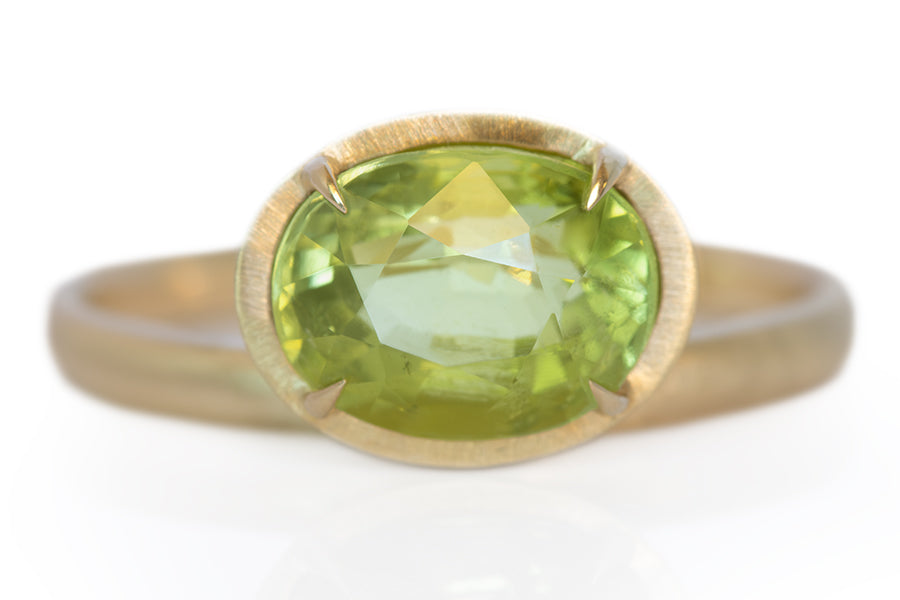 Offset Green Tourmaline Ring