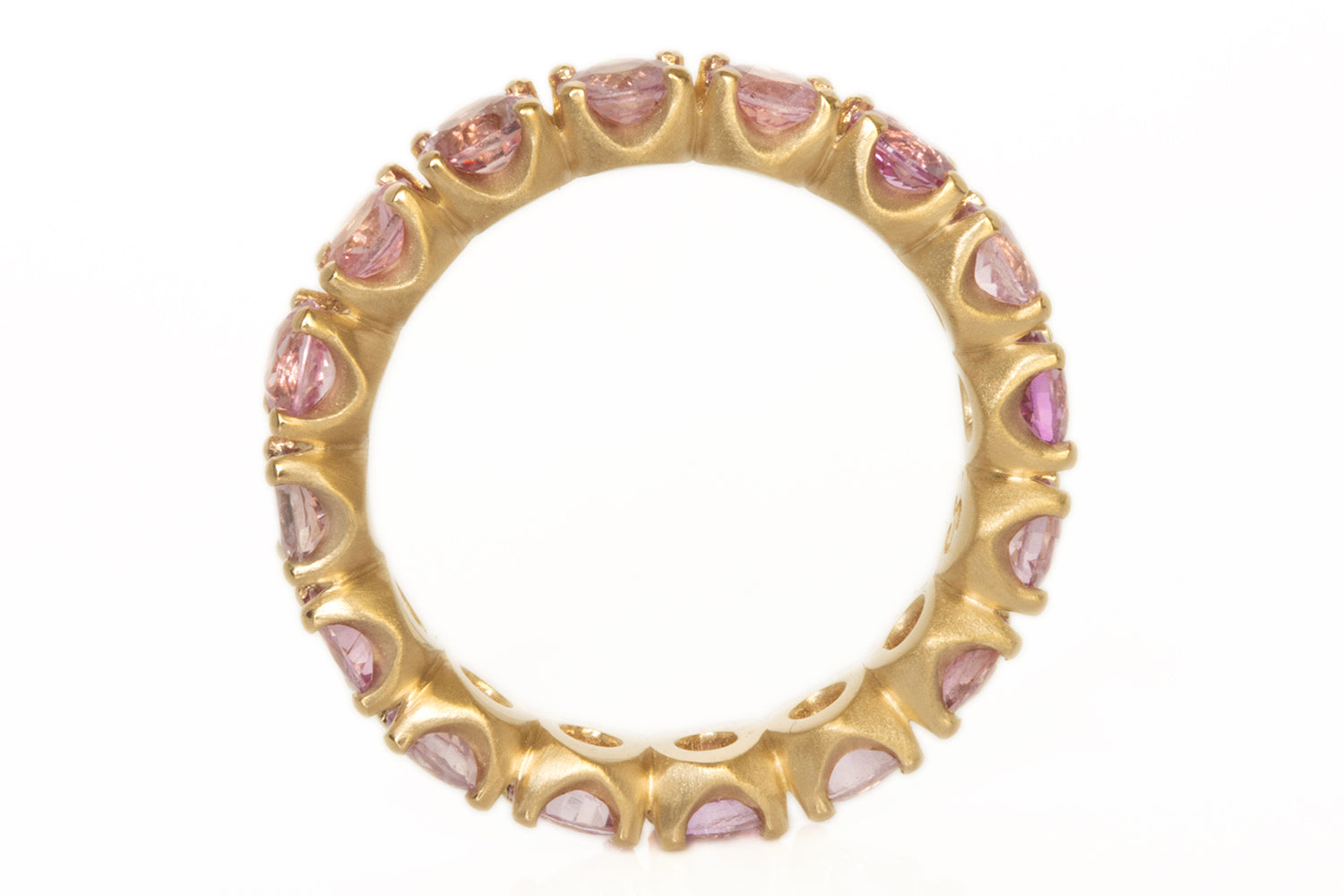 Pink Sapphire Eternity Band