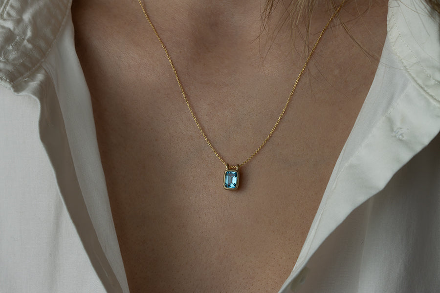 Petite Blue Topaz Necklace