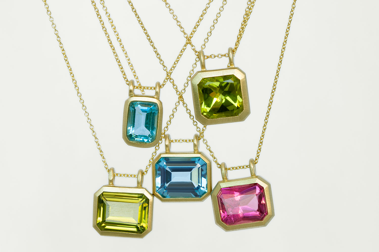 Emerald Cut Peridot Necklace
