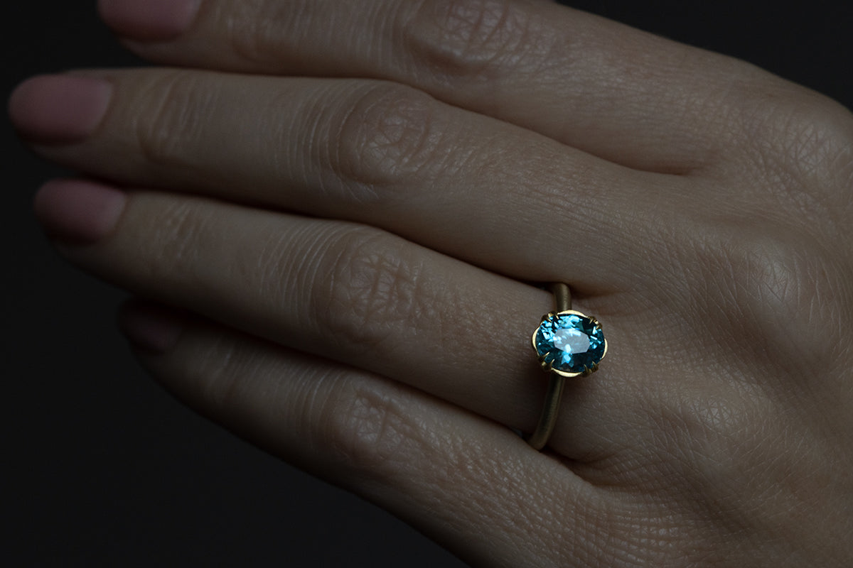 Blue Zircon Lace Ring