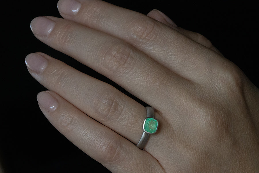 Platinum & Colombian Emerald Ring
