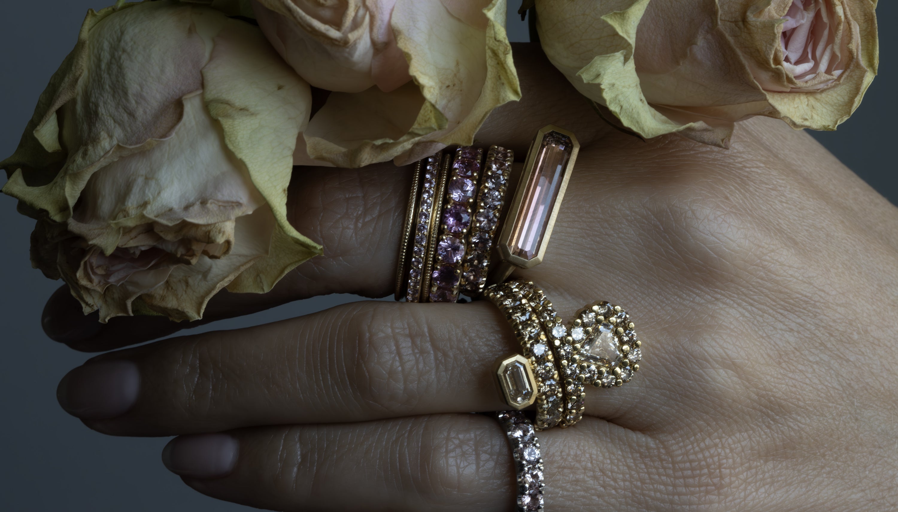 Pink Sapphire Eternity Band