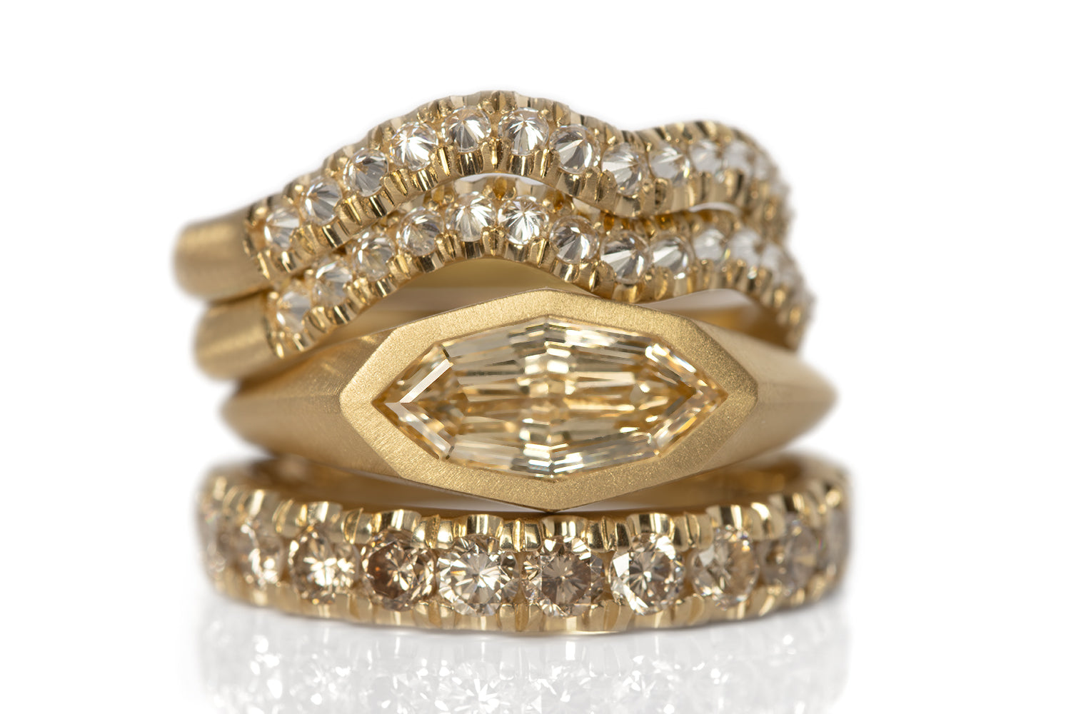 Inverted Diamond Wave Ring