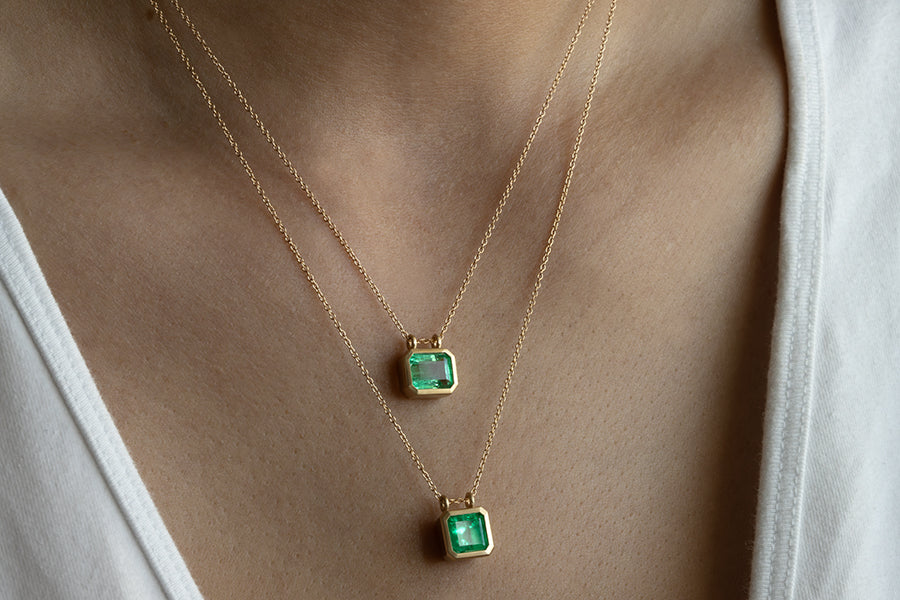 Colombian Emerald Slider Necklace