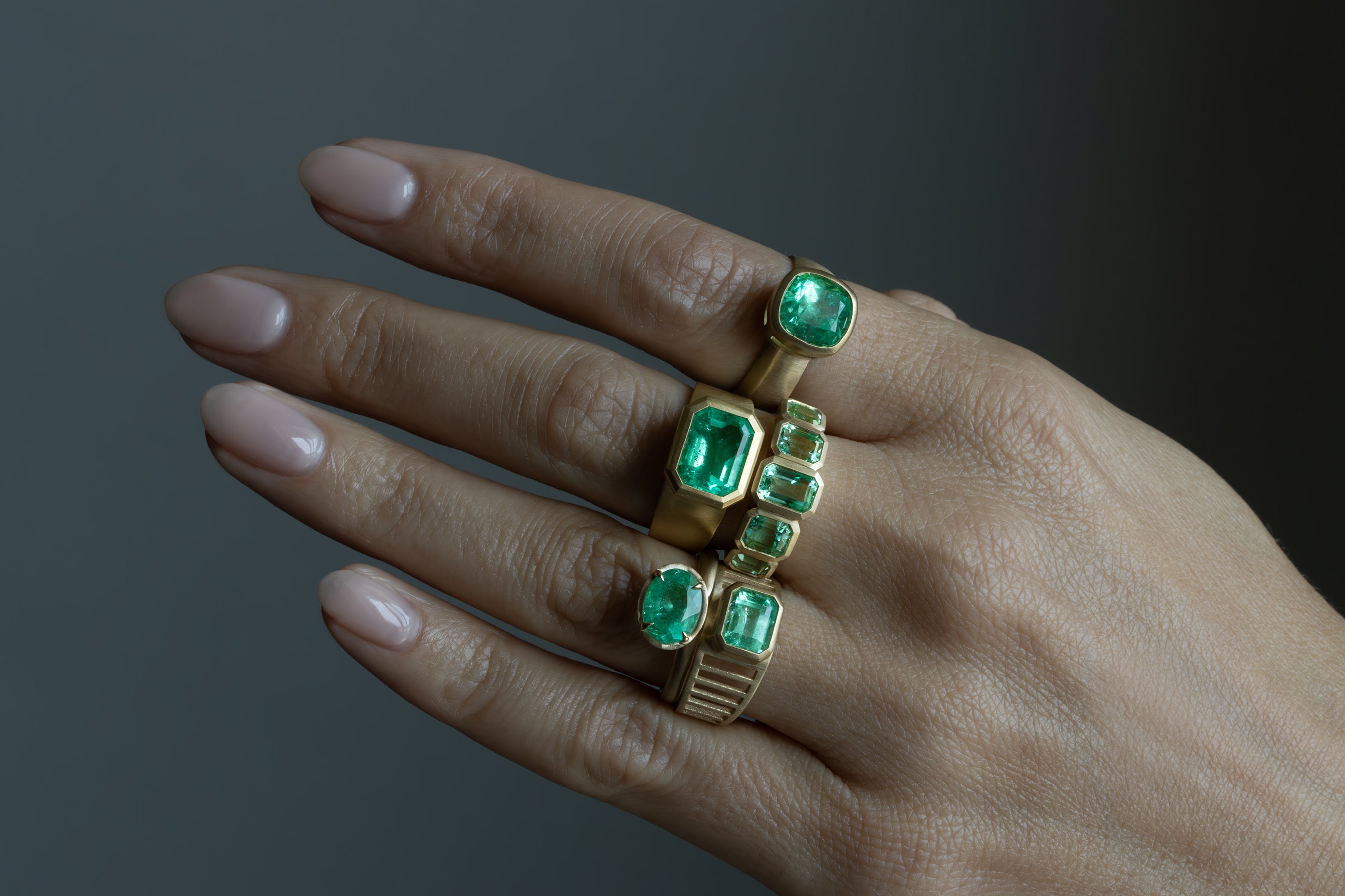 Mixed Colombian Emerald Ring