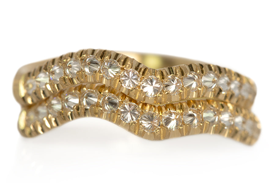 Inverted Diamond Wave Ring