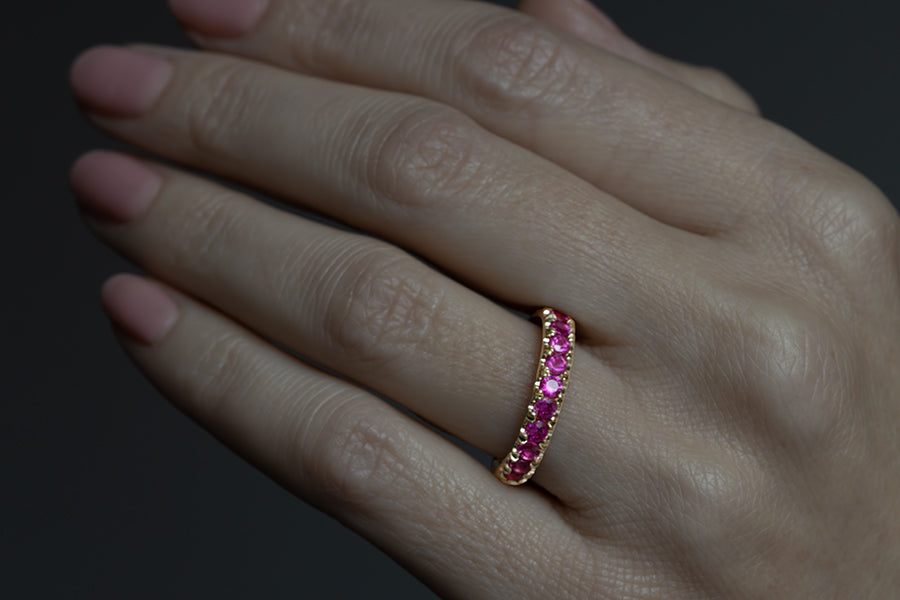 Hot Pink Sapphire Euro Band