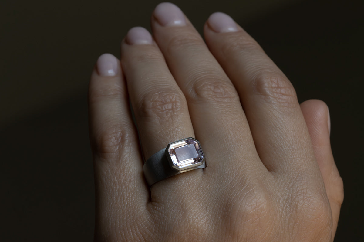 Platinum & Morganite Ring