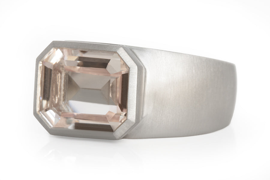 Platinum & Morganite Ring