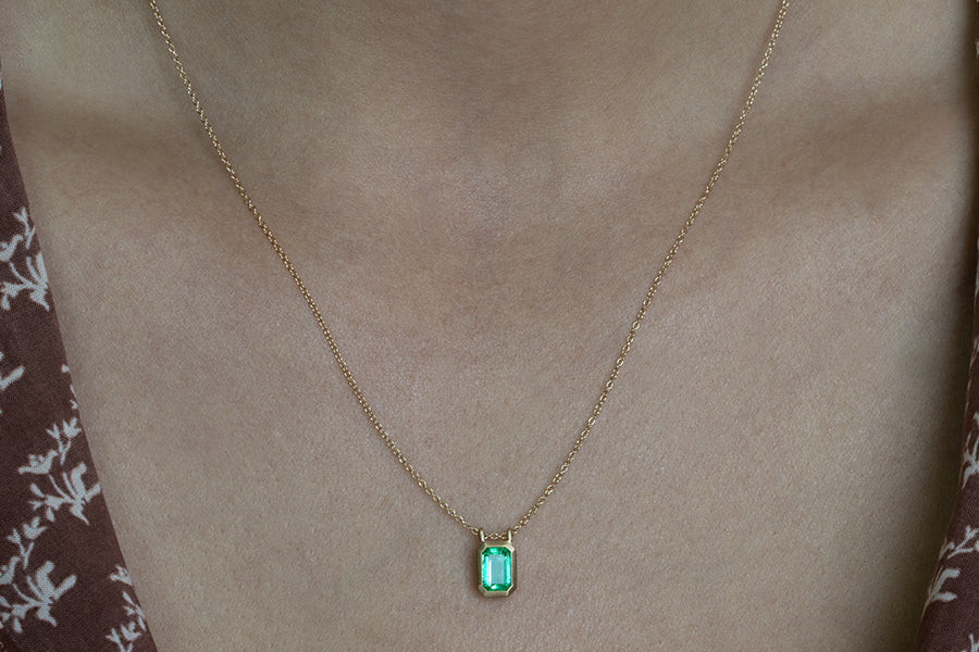 North/South Colombian Emerald Necklace