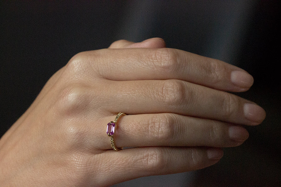 Pink Sapphire 2 Prong Ring