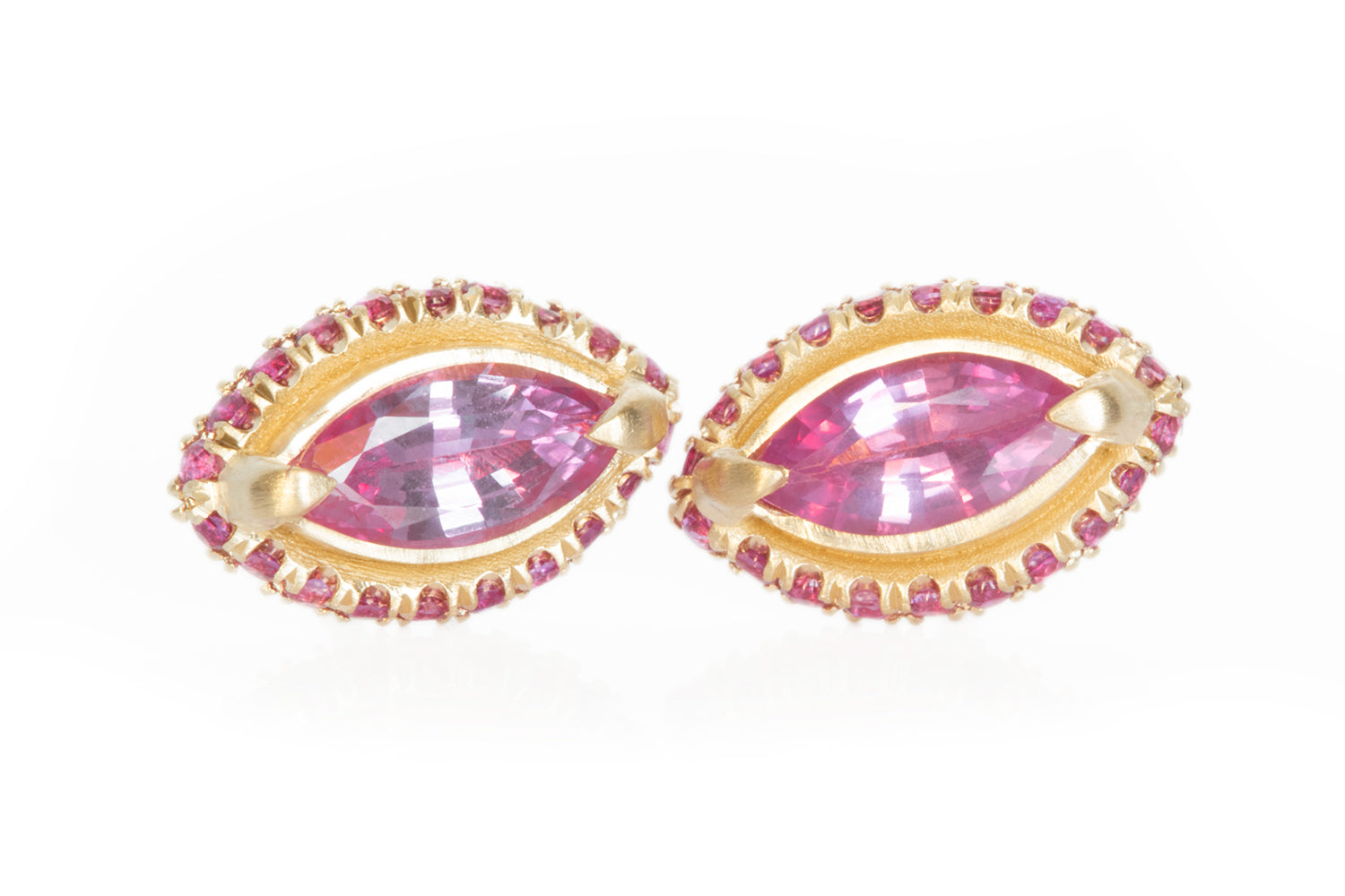 Marquise Pink Sapphire & Ruby Studs
