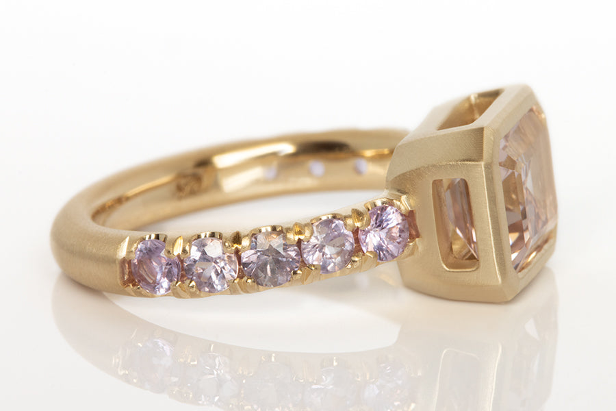 Pale Pink Tourmaline & Sapphire Ring