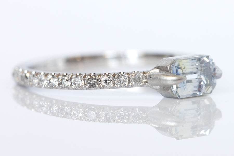 Silvery Sapphire & Platinum Solitaire