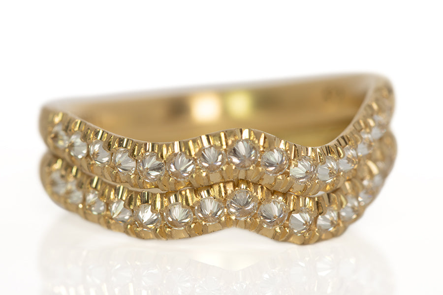 Inverted Diamond Wave Ring