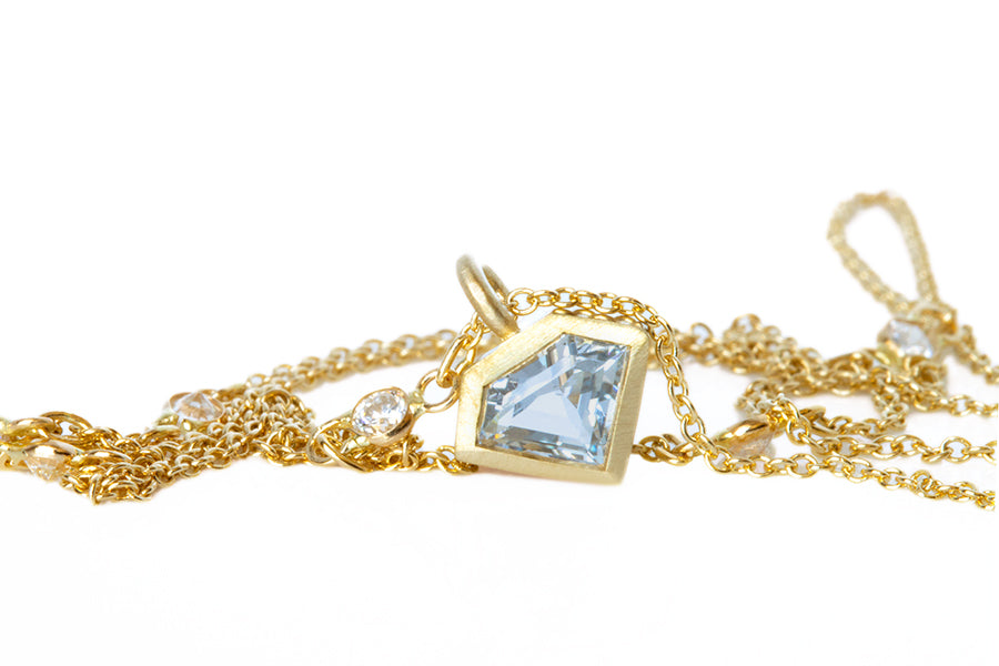 Geo Sapphire and Diamond Necklace