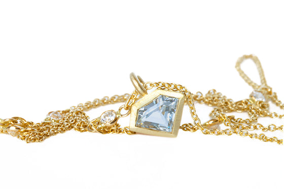 Geo Sapphire and Diamond Necklace